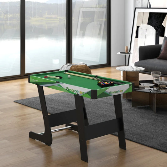 104cm - Small Folding Mini Pool Table Set with 2 Cues, 16balls, Chalk and Triangle