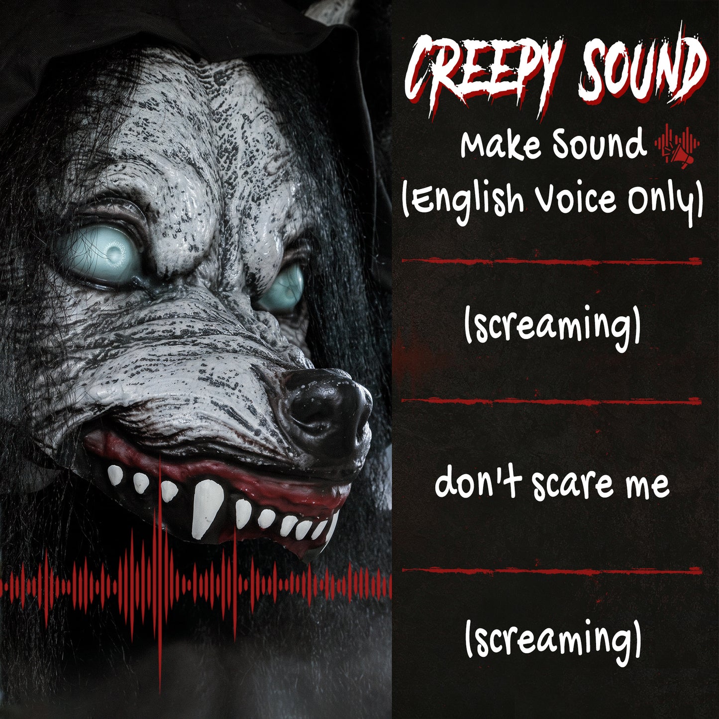 67"/170cm Life Size Animated Ghost with Werewolf Mask, Halloween Decorations Outdoor Indoor, Scary Halloween Animatronic