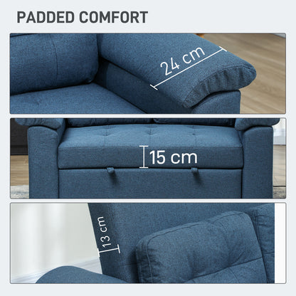 Pull Out Sofa Bed, Fabric 2 Seater Click Clack Sofa Bed Settee with 2 Pocket Springs