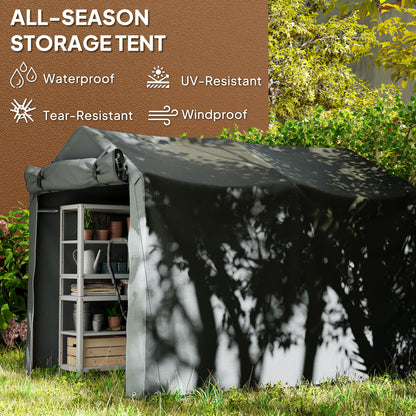 2.2 x 1.6 m Garden Storage Tent, Waterproof Anti-UV Bike Tent with Roll-up Zipper Door