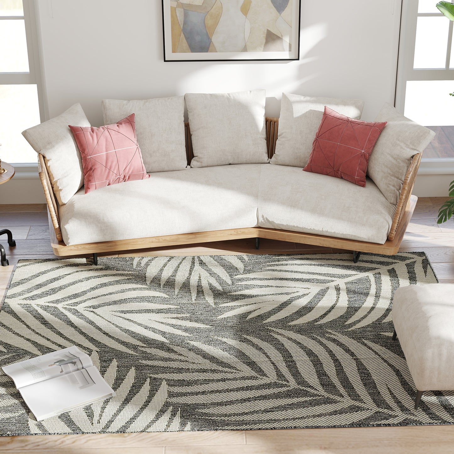 UV Resistant Indoor & Outdoor Area Rug, Easy-Cleaning Machine Washable Rug for Patio, Garden, Kitchen