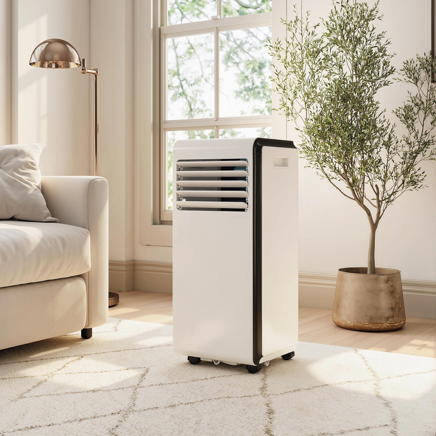 Portable Air Conditioner 9000 BTU, 4-in-1 Air Conditioning Unit with Cooling, Dehumidifier, Fan, Sleep Mode, White
