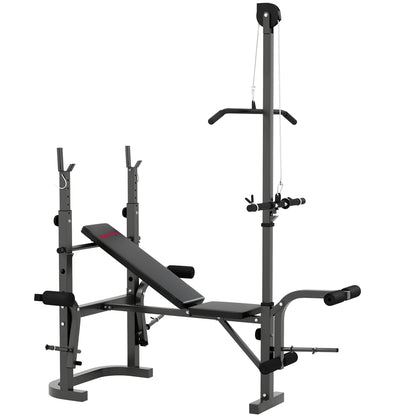 Multi-Exercise Adjustable Weight Bench with Bench Press Rack
