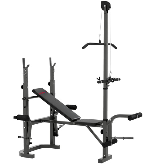 Multi-Exercise Adjustable Weight Bench with Bench Press Rack