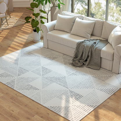 Modern Area Rug, Geometric Pattern Non-Slip Washable Rug, Soft Floor Carpet for Living Room, Bedroom, Dining Room