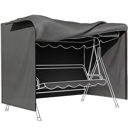 205 x 124cm Three-Seater Swing Chair Protective Cover Dark Grey