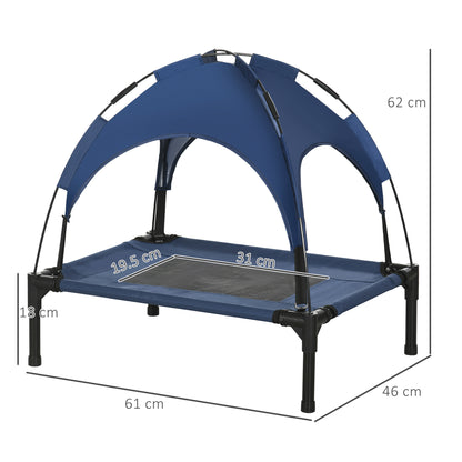 Outdoor Dog Bed with Removable Canopy, Portable Raised Dog Bed for Camping, Garden & Beach