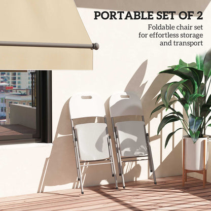 Set of Two Foldable Outdoor Chairs - White