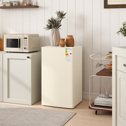 Under Counter Fridge, 91L Small Fridge with Chiller Box, Removable Shelf, Reversible Door, Adjustable Legs