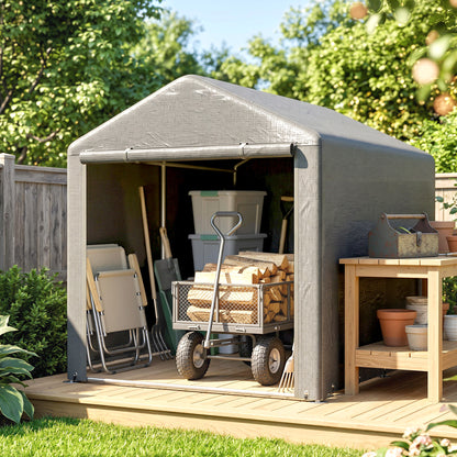 2.2 x 1.6 m Outdoor Storage Tent, with Accessories - Light Grey