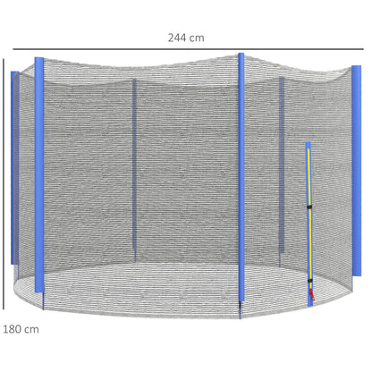 8ft Trampoline Net Replacement with 6 Plastic Pole Covers