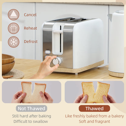 Stainless Steel Kettle and Toaster Set, 1.7L 3000W Fast Boil Kettle & 2 Slice Toaster Kitchen Set