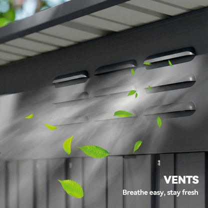 5 x 3.5ft Metal Garden Storage Shed with Effortless Assembly and 2 Pairs of Gloves, Waterproof Outdoor Shed, Light Grey