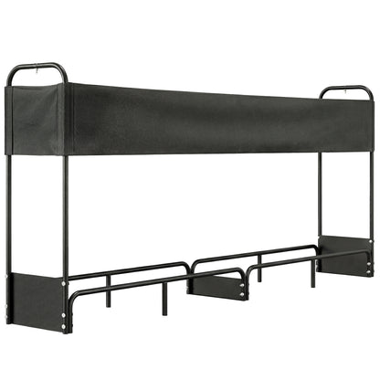 8.5ft Firewood Rack, Heavy Duty Log Storage Holder with Waterproof 600D Oxford Log Cover for Fireplace Fire Pits Outdoor Pati