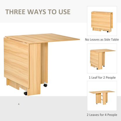 Folding Drop-Leaf Dining Table with Storage – Teak