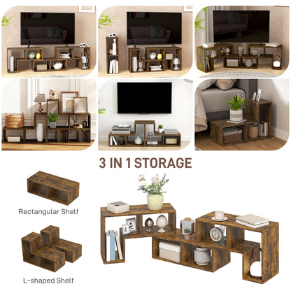 Three-Block Modular TV Stand - Rustic Brown