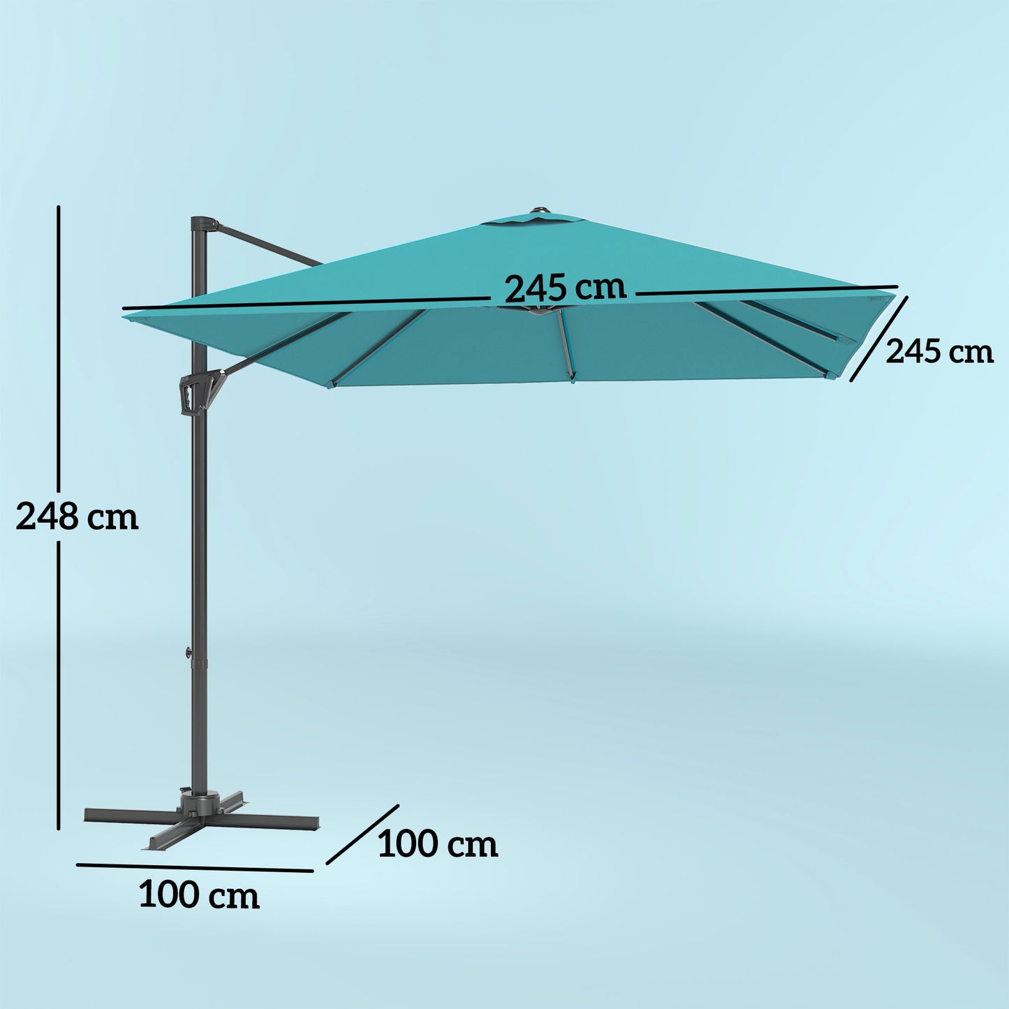 Patio Offset Parasol Umbrella - Blue