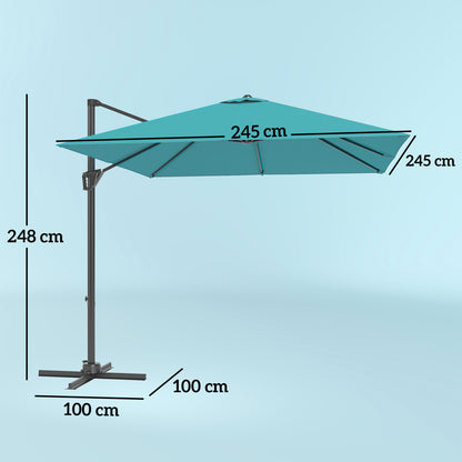 Patio Offset Parasol Umbrella - Blue