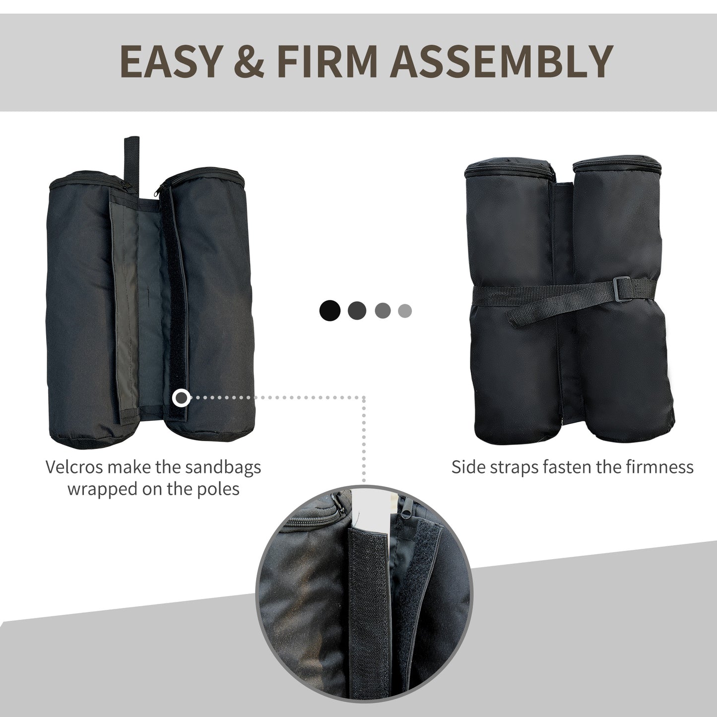 15 kg Heavy Duty Gazebo Weight Sand Bags, 4 pcs Leg Weights Marquee Tent Canopy Base for Trampoline Pop Up Gazebo Tent