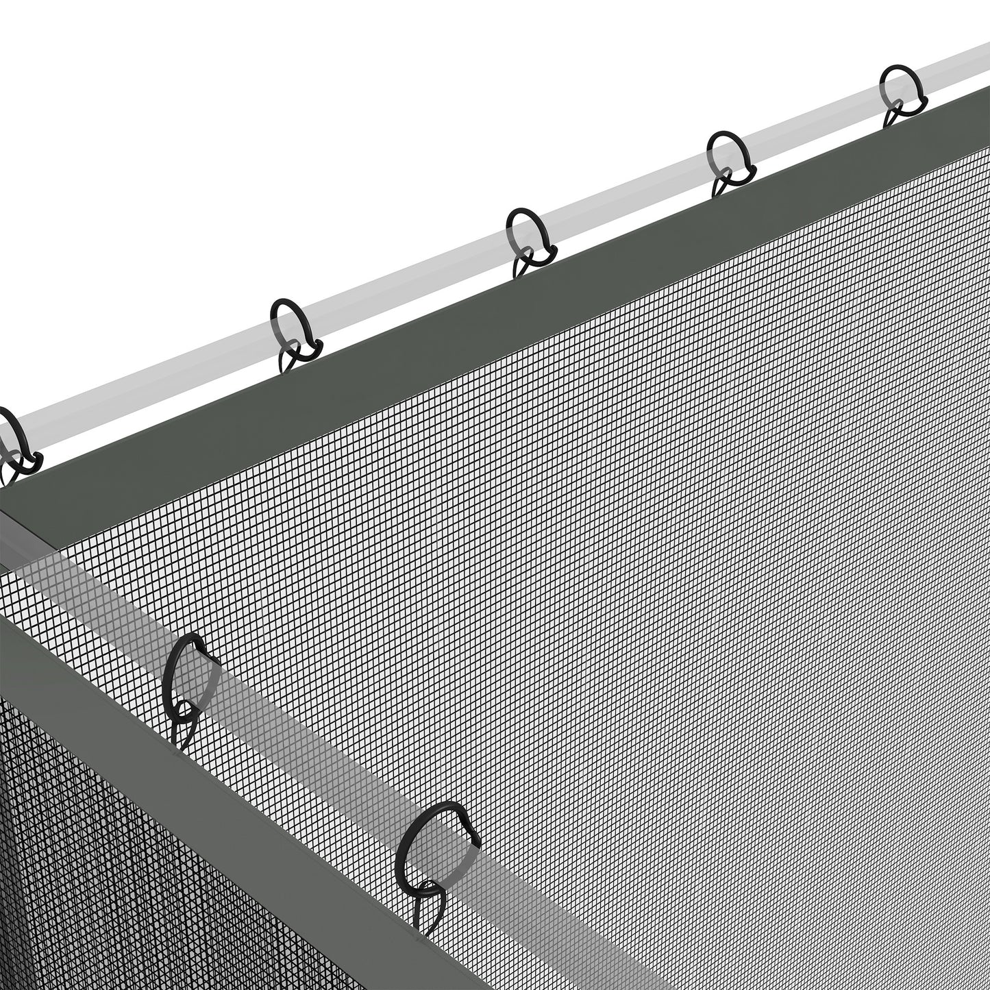 352 x 207cm Universal Replacement Mesh Sidewall Netting for Patio Gazebos and Canopy Tents, (Sidewall Only) Dark Grey