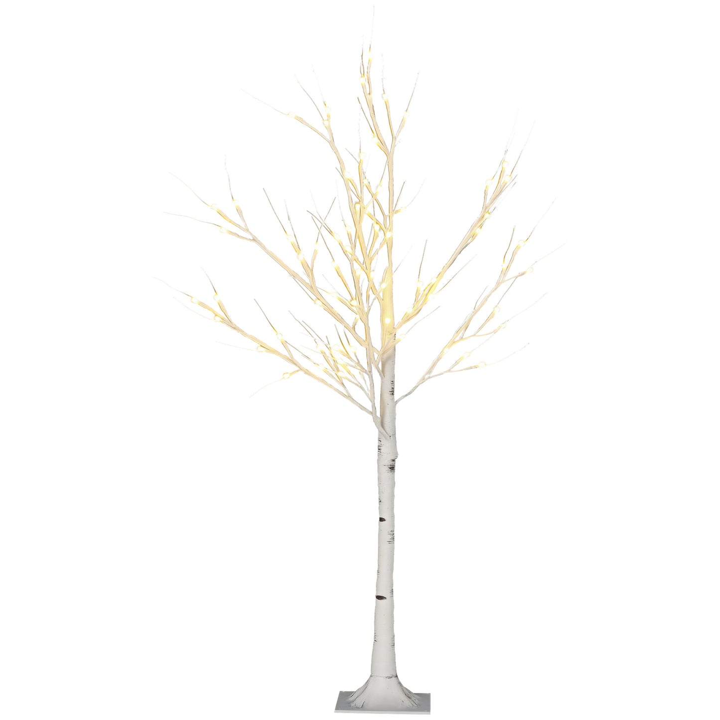 4ft Artificial White Birch Tree Light with Warm White Pre-Lit LED Light for Indoor and Covered Outdoor Use