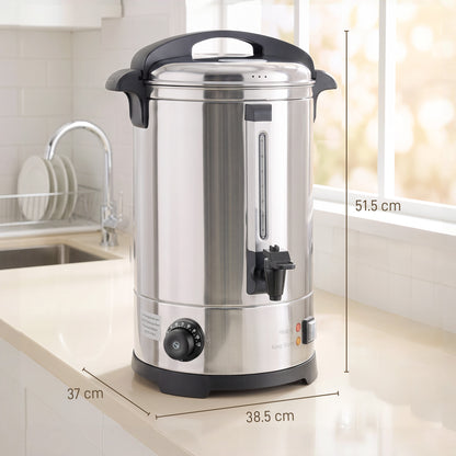 13L Catering Urn, 2500W Stainless Steel Hot Water Boiler Dispenser with Thermostat, Keep Warm Function and Easy Pour Tap