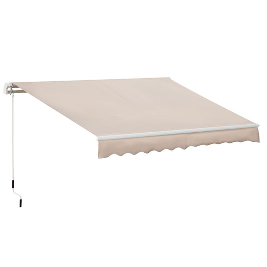 Awning Canopy Manual Retractable Porch Sun Shade Shelter 3 x 2m Beige