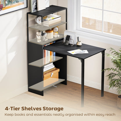 Folding Shelf and Work Table - Black