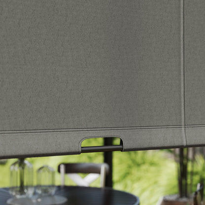 3 X 3 Meters Pergola with Sliding Roof, Garden Gazebo with Adjustable Sun Shade Canopy and Steel Frame, Charcoal Grey