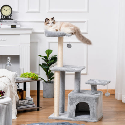 Cat Tree Tower for Indoor Cats 114cm Climbing Activity Centre Kitten with Sisal Scratching Post Perch Hanging Ball Condo Toy