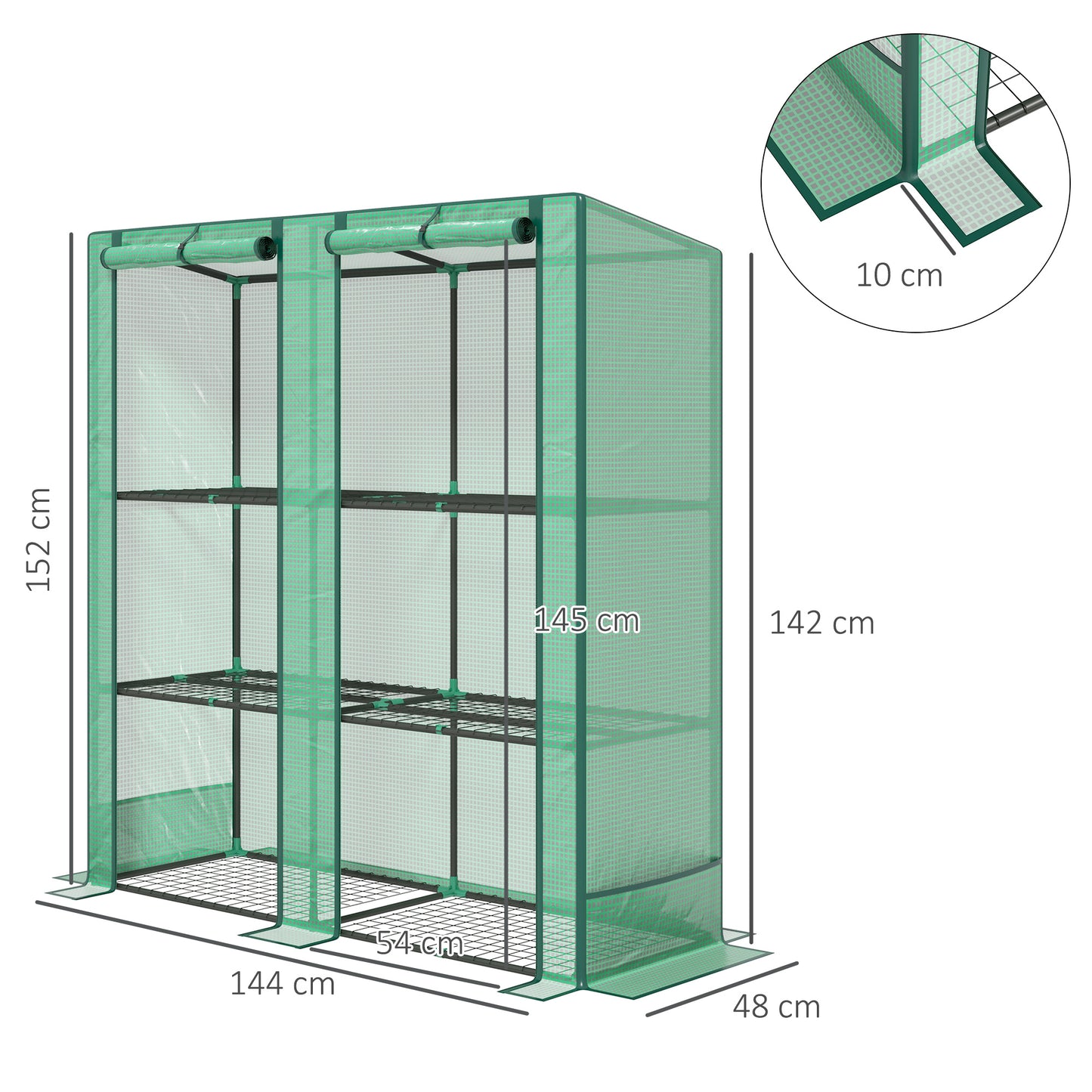Three-Tier Mini Greenhouse - Green