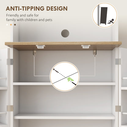 Two-Part Kitchen Storage Cabinet - White