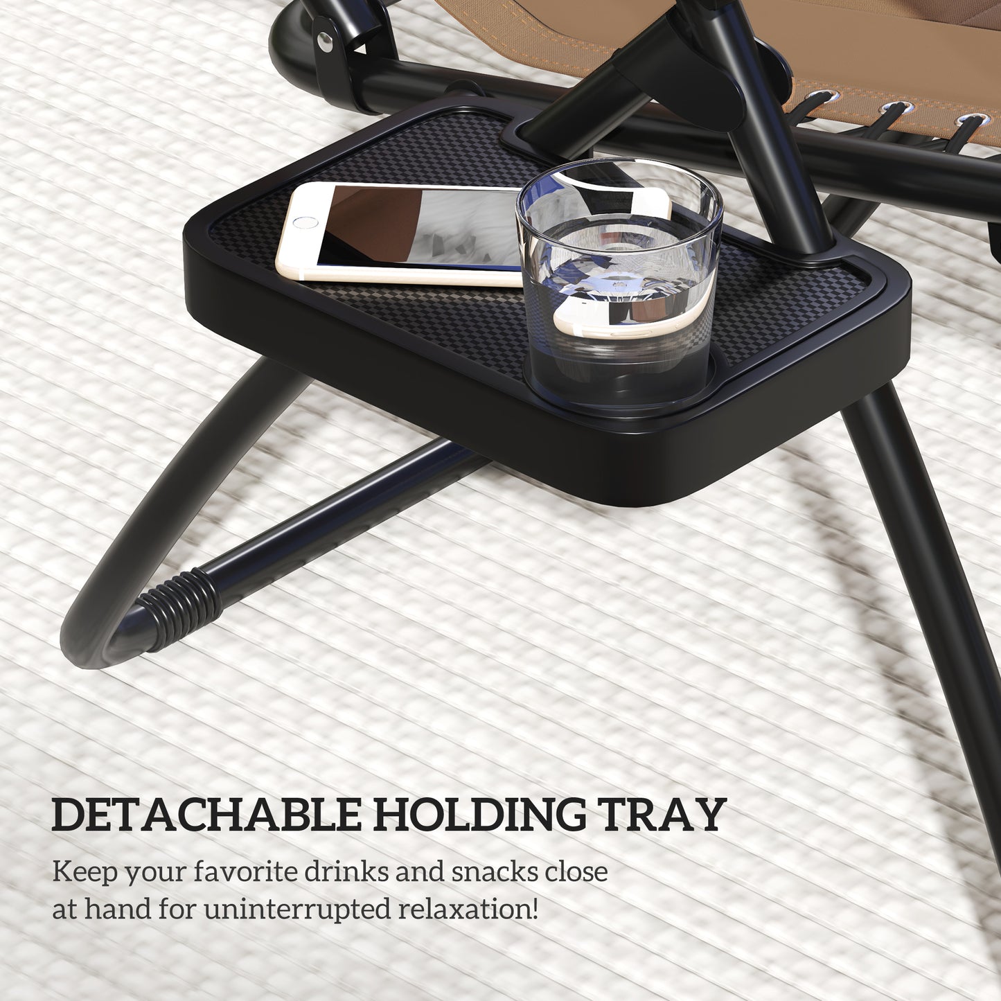 Zero Gravity Lounger Chair Set of 2, Folding Reclining Patio Chair with Shade Cover, Cup Holder