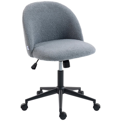 Teddy Fleece Office Chair with Wheels - Grey