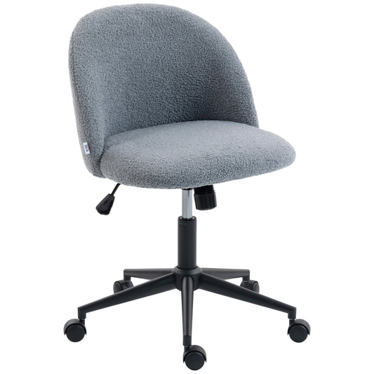 Teddy Fleece Office Chair with Wheels - Grey