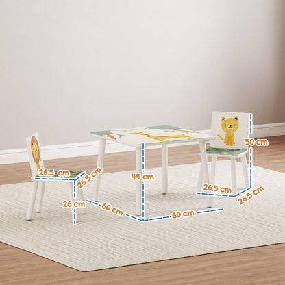 3-Piece Toddler Table and Chair Set, Kids Table with 2 Chairs Set for Bedroom, Nursery, Playroom, Green