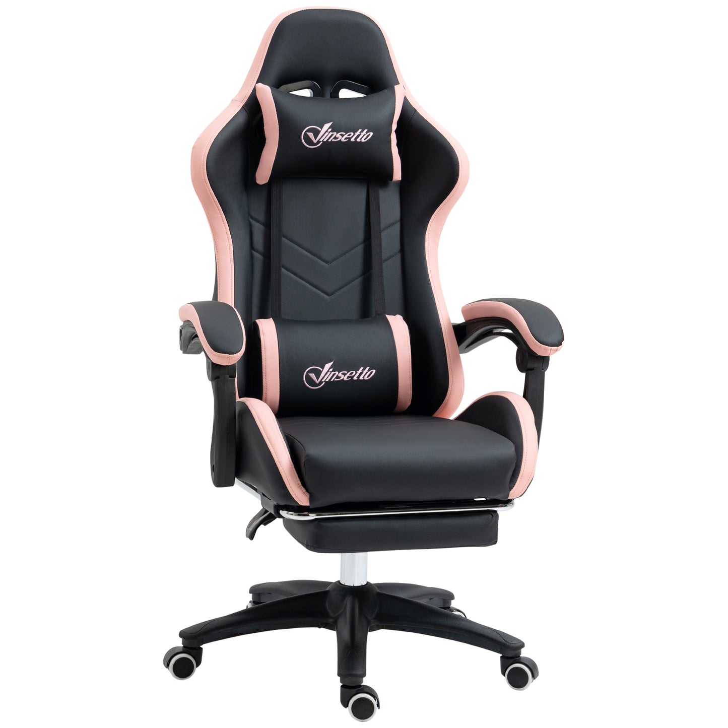 Gaming Chair, Computer Gamer Chair with Reclining High Back, Headrest, Lumbar Support, Footrest, Swivel Wheels, PU Leather
