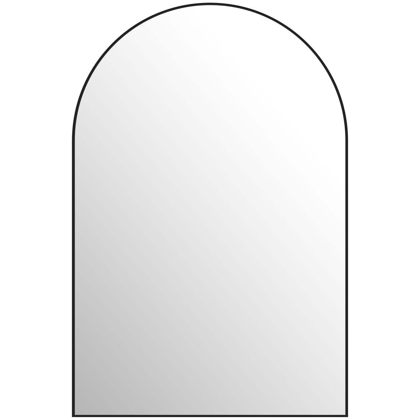 60 x 90cm Arched Home Mirror - Black