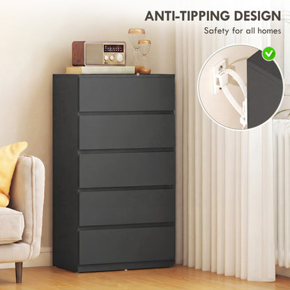 Chest of Drawers, 5-Drawer Storage Cabinets, Modern Dresser, Storage Drawer Unit for Bedroom