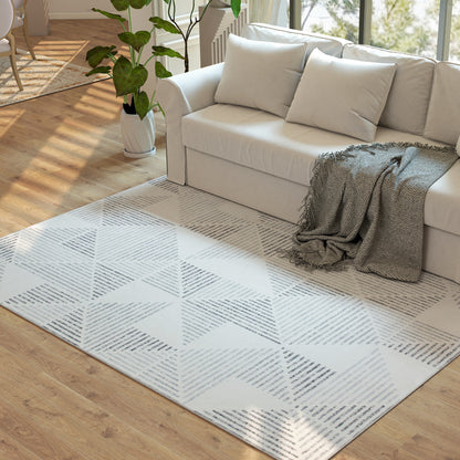 Modern Area Rug, Geometric Pattern Non-Slip Washable Rug, Soft Floor Carpet for Living Room, Bedroom, Dining Room