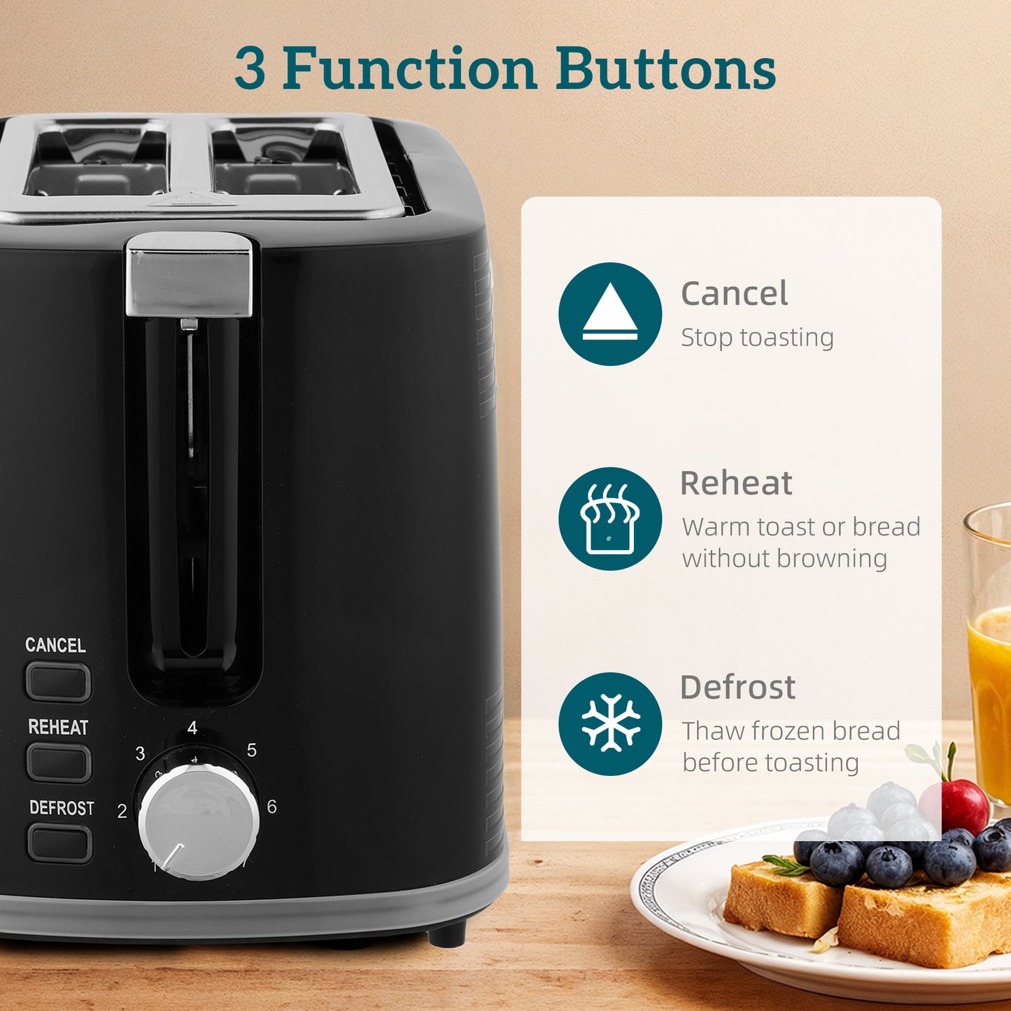 Modern Kettle and Toaster Set - Black