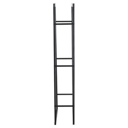 Metal Firewood Log Holder Tall Firewood Rack Indoor Outdoor Fireplace Wood Storage Shelf with Side Rails, Rust-Resistant