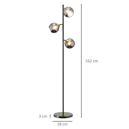 Tree Floor Lamp for Living Room Bedroom with 3 Light, Modern Standing Lamp, (Bulb not Included), 162cm, Grey