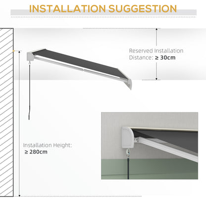 4 x 3(m) Electric Retractable Awning with Remote Controller, Aluminium Frame Sun Canopies for Patio Door Window