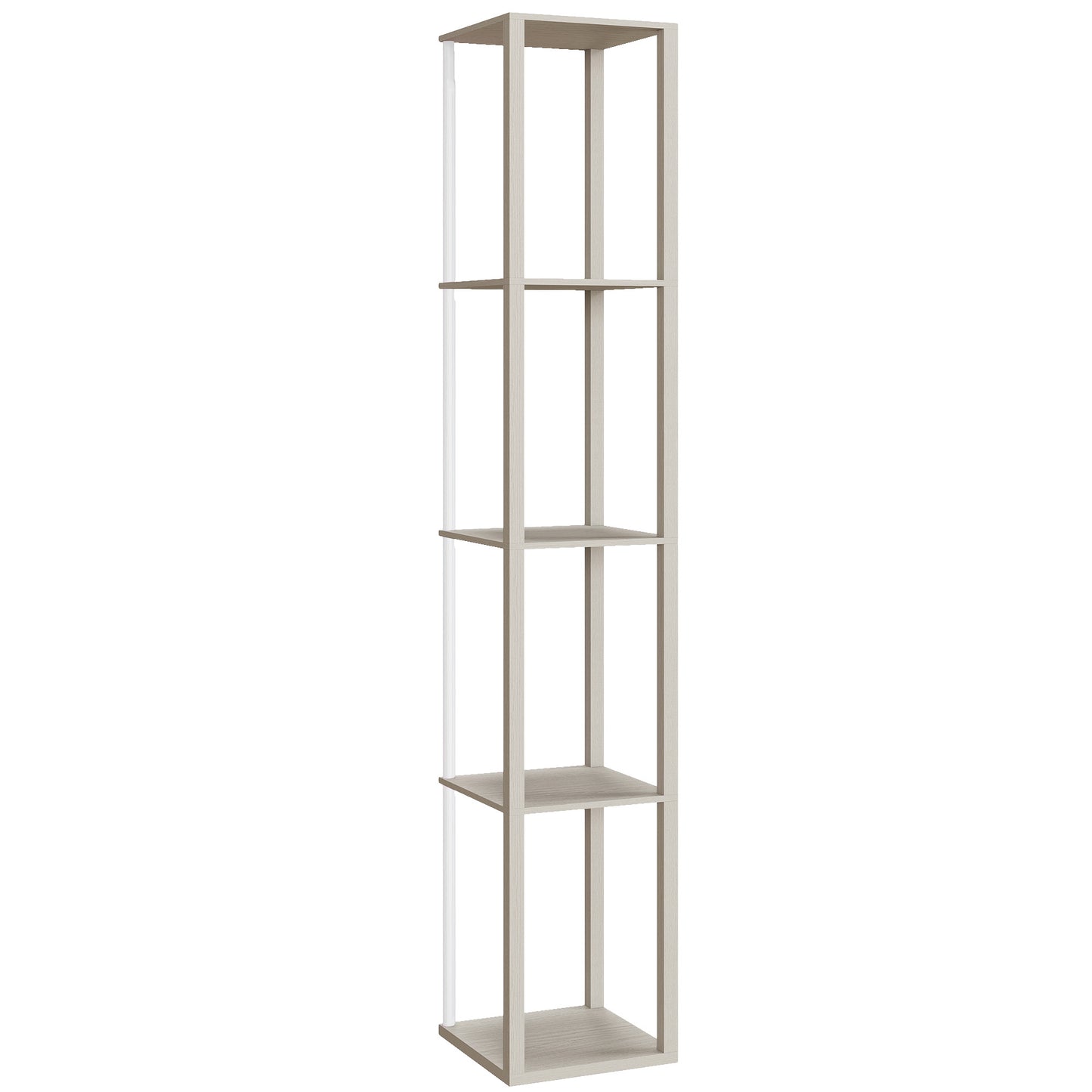 RGB LED Floor Lamp with Shelves, Modern Dimmable Standing Lamp with Remote Control