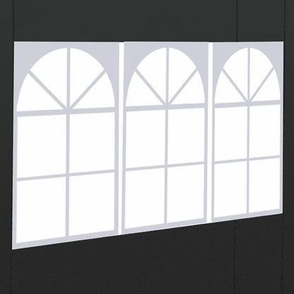 2.95 Meters Gazebo Replaceable Exchangeable Side Panel Wall Panels Walls With Window, Black