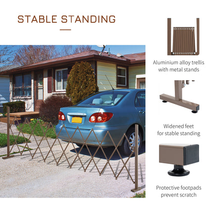 Expanding Trellis Fence, Freestanding Movable Fence, Foldable Garden Screen Panel, 300 x 103.5 cm, Dark Brown