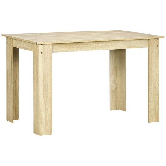 Dining Table for 4-6 People, Kitchen Table with Wood Effect for Dining Room, Oak