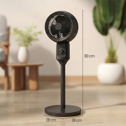 Air Circulator Fan Pedestal Cooling Fan with 3 Speed and Carry Handle, 9 Inch, Black