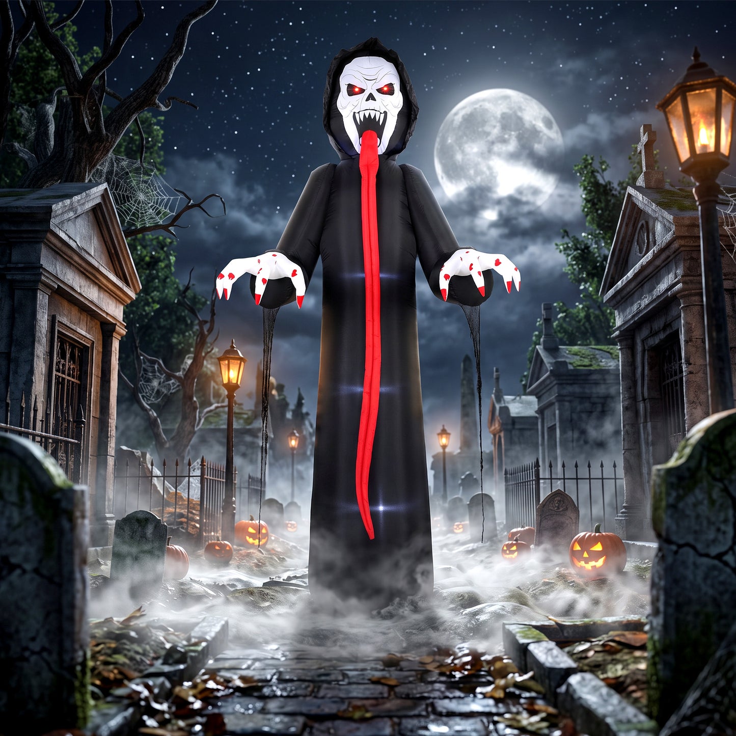 10 FT Halloween Inflatable Skeleton, Scary Halloween Decoration with Built-in LED Lights for Indoor Outdoor Decor